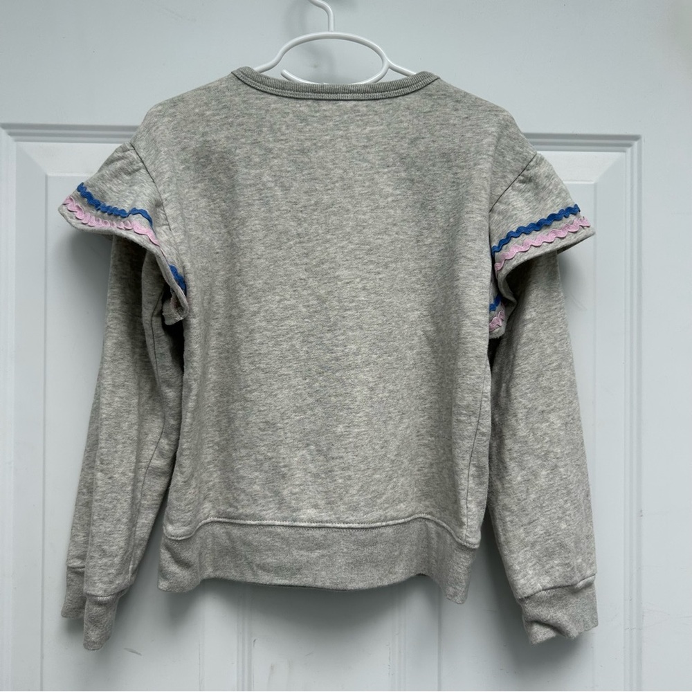 Crewcuts Gray Ruffle Shoulder Ric Rac Pullover Sweatshirt - Picture 5 of 5